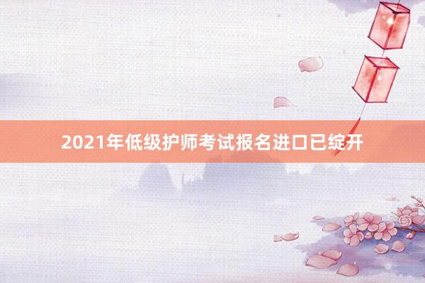 2021年低级护师考试报名进口已绽开